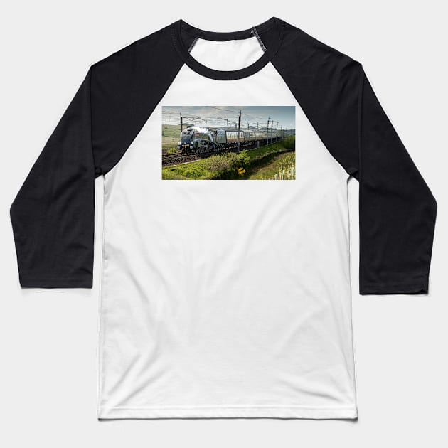 A4, "Sir Nigel Gresley" Baseball T-Shirt by davehudspeth